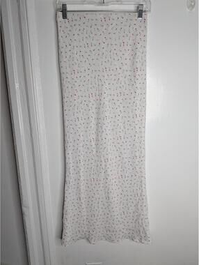 Glassons Skirt Womens 10 White Floral Chiffon A Line Long Lined Spring Casual